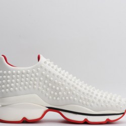 Christian Louboutin Spike Sock White Red