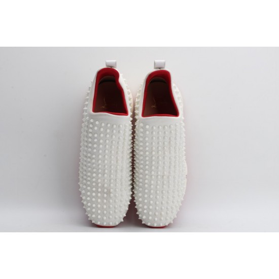 Christian Louboutin Spike Sock White Red