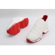 Christian Louboutin Spike Sock White Red