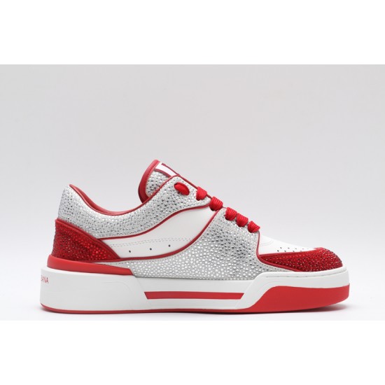 Dolce & Gabbana Portofino Sneakers White Silver Red