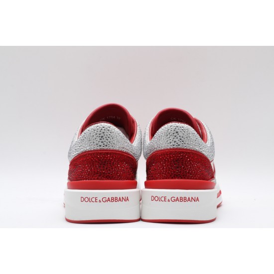 Dolce & Gabbana Portofino Sneakers White Silver Red