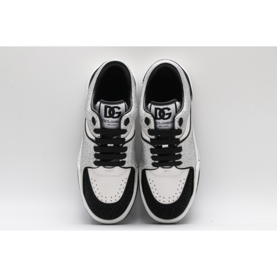 Dolce & Gabbana Portofino Sneakers White Silver Black