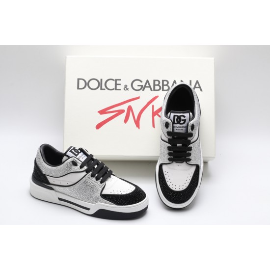 Dolce & Gabbana Portofino Sneakers White Silver Black