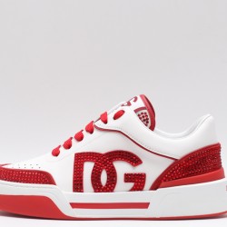 Dolce & Gabbana Sneakers White Red Studded