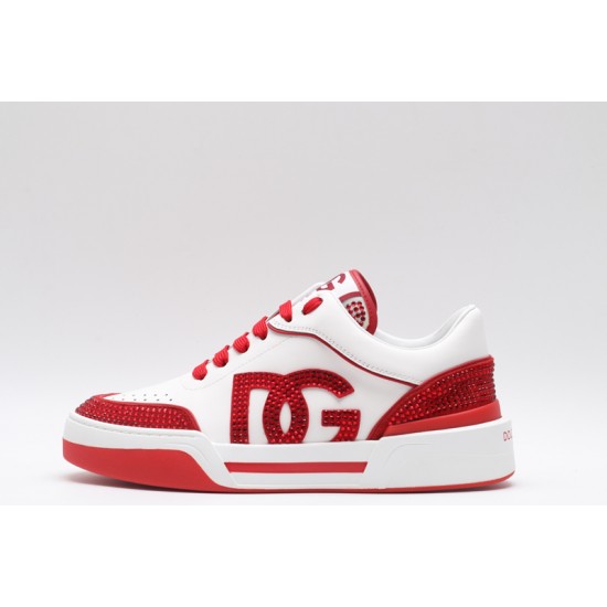 Dolce & Gabbana Sneakers White Red Studded