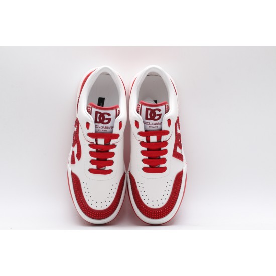 Dolce & Gabbana Sneakers White Red Studded