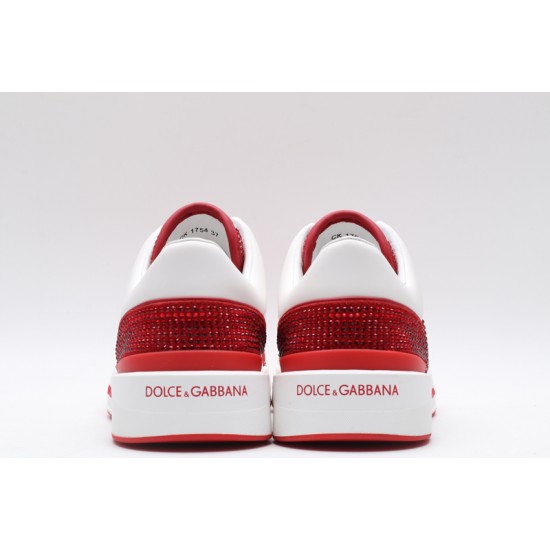 Dolce & Gabbana Sneakers White Red Studded