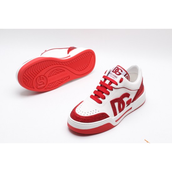 Dolce & Gabbana Sneakers White Red Studded