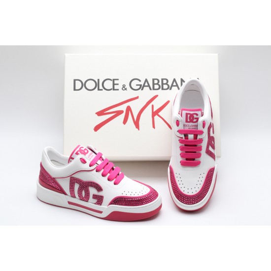 Dolce & Gabbana Sneakers White Pink Studded