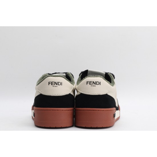 Fendi Match Low Top Suede 'Black Beige' 7E1493AHH2F1FZB