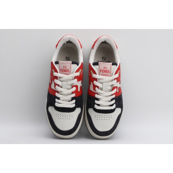 Fendi Match Low Top Suede Navy Red White