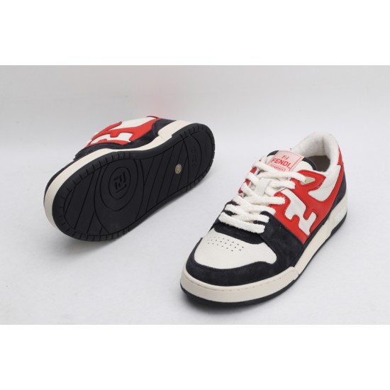 Fendi Match Low Top Suede Navy Red White