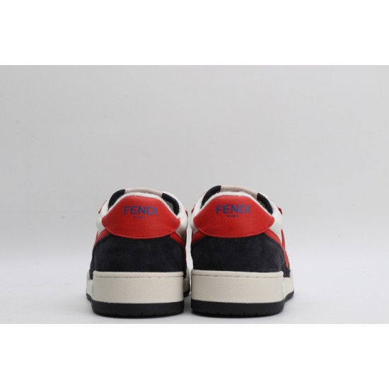 Fendi Match Low Top Suede Navy Red White