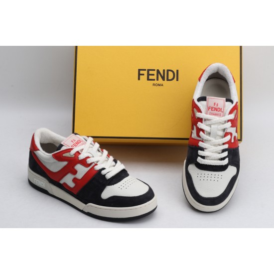 Fendi Match Low Top Suede Navy Red White