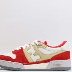 Fendi Match Low Top Suede Red Beige White