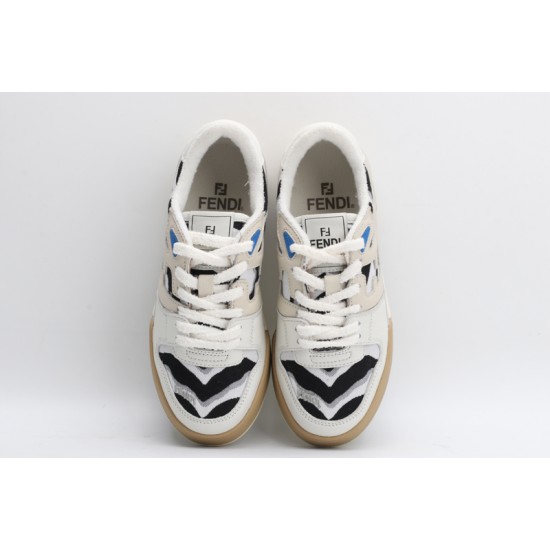 Fendi Match Low Top Suede White Black Gum