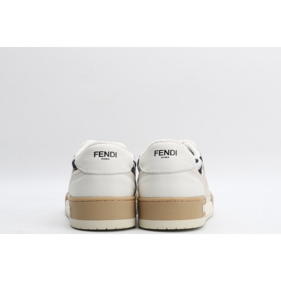 Fendi Match Low Top Suede White Black Gum