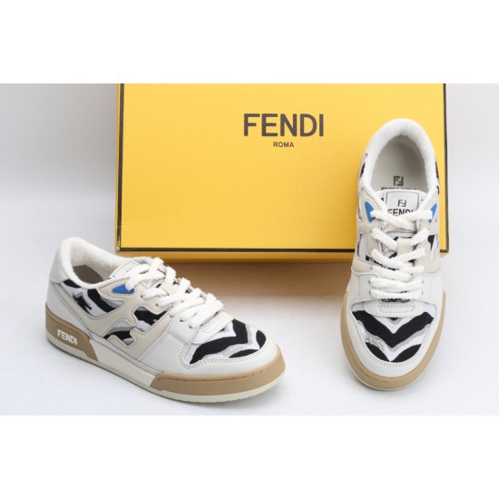 Fendi Match Low Top Suede White Black Gum