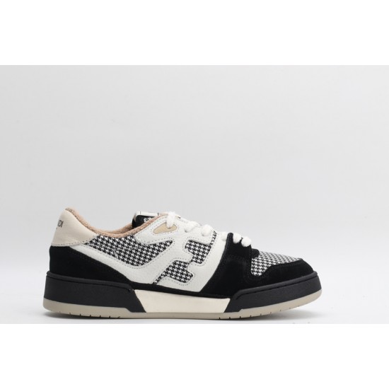 Fendi Match Low Top Suede Black White