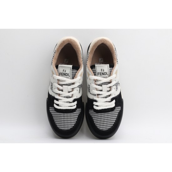 Fendi Match Low Top Suede Black White