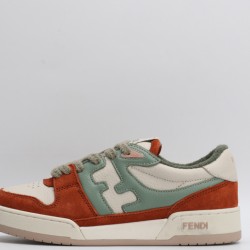 Fendi Match Low Top Suede Beige Mint Orange