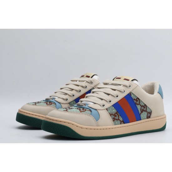 GUCCI Screener GG Logo Sneakers 'Beige Blue' 677423-9SFR0-4983