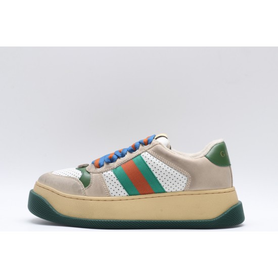 GUCCI Screener GG Leather Sneakers 'Beige Green Red' 756478-0YIA0-9547