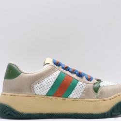 GUCCI Screener GG Leather Sneakers 'Beige Green Red' 756478-0YIA0-9547