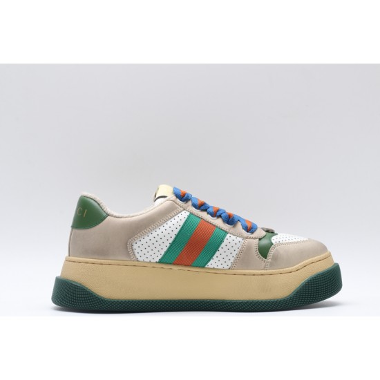 GUCCI Screener GG Leather Sneakers 'Beige Green Red' 756478-0YIA0-9547