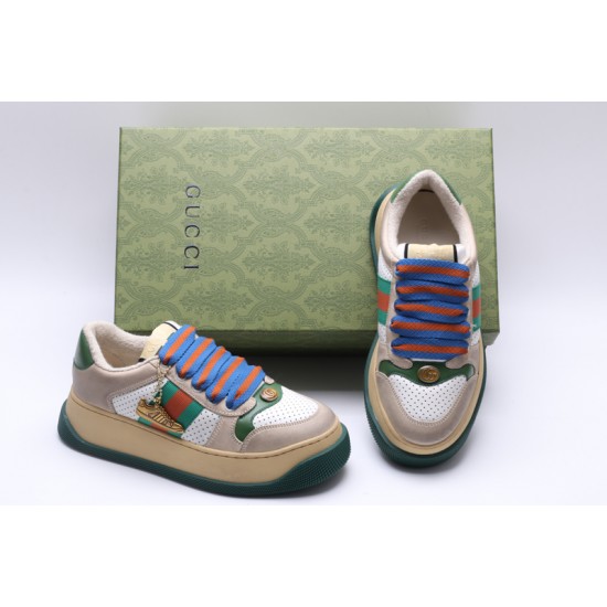 GUCCI Screener GG Leather Sneakers 'Beige Green Red' 756478-0YIA0-9547