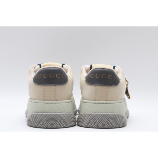 GUCCI Screener GG Leather Sneakers 'White Beige Grey' 750048-FAB39-9083