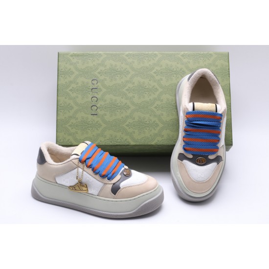 GUCCI Screener GG Leather Sneakers 'White Beige Grey' 750048-FAB39-9083