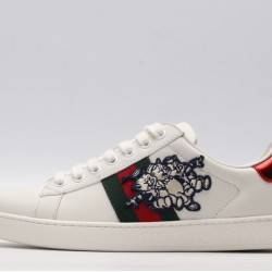 Gucci Ace Piggy Embroidered Shoes/Sneakers White 552868-DOPE0-9064