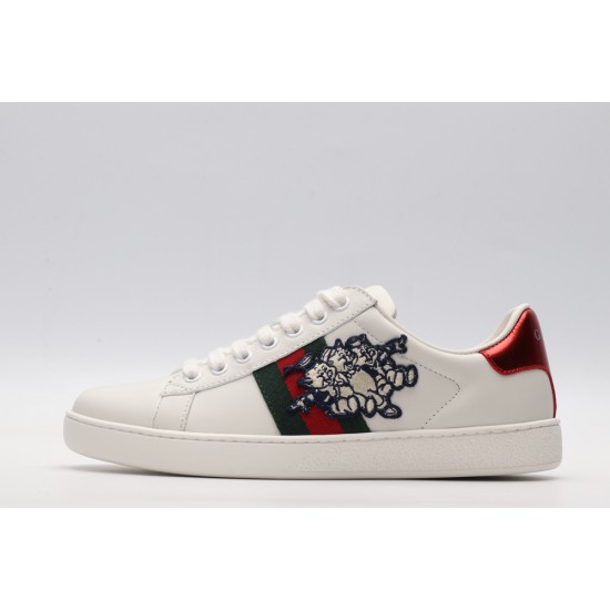 Gucci Ace Piggy Embroidered Shoes/Sneakers White 552868-DOPE0-9064