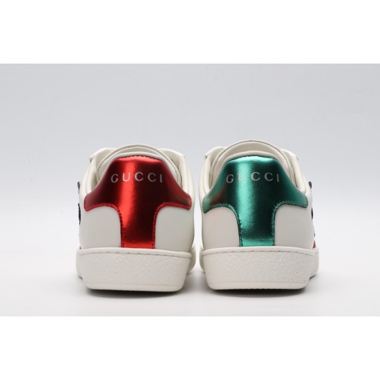 Gucci Ace Piggy Embroidered Shoes/Sneakers White 552868-DOPE0-9064