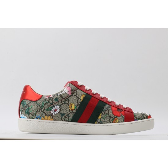 Gucci Ace GG Supreme Low 'Flora Print - Red' 