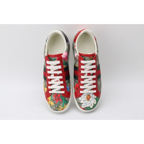 Gucci Ace GG Supreme Low 'Flora Print - Red' 