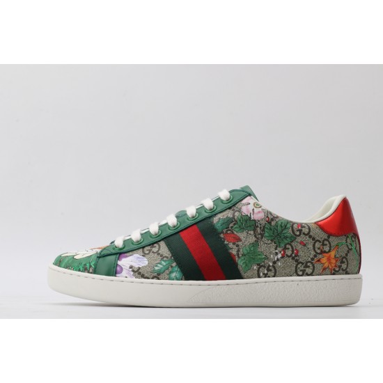 Gucci Ace GG Supreme Low 'Flora Print - Green' 