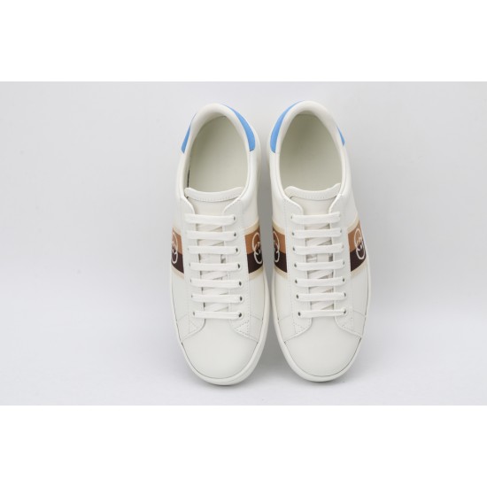 Gucci Ace Interlocking G - White Brown Blue