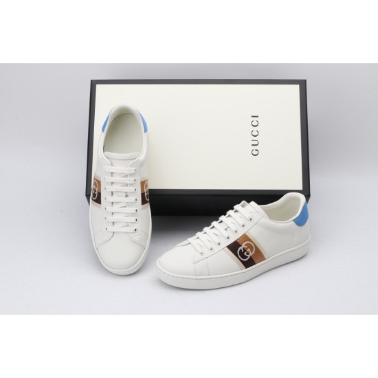 Gucci Ace Interlocking G - White Brown Blue