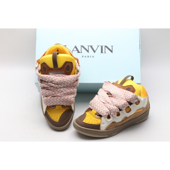 Lanvin Curb Sneaker White Yellow Pink