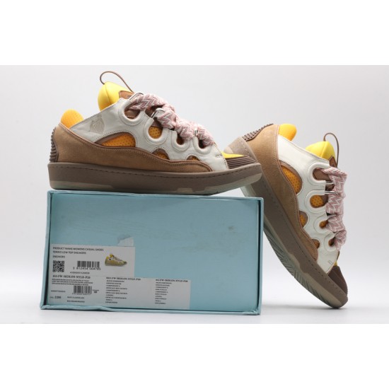 Lanvin Curb Sneaker White Yellow Pink