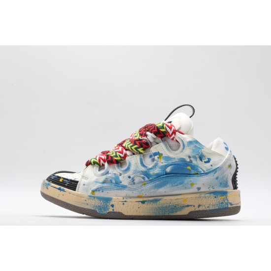 Lanvin Curb Sneaker White Blue Multicolor