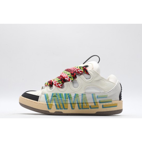 Lanvin Curb Sneaker White Black Multicolor