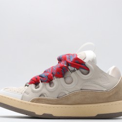 Lanvin Curb Sneaker Beige Brown Red