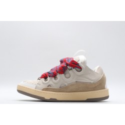 Lanvin Curb Sneaker Beige Brown Red