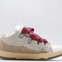 Lanvin Curb Sneaker Beige Brown Red