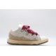 Lanvin Curb Sneaker Beige Brown Red