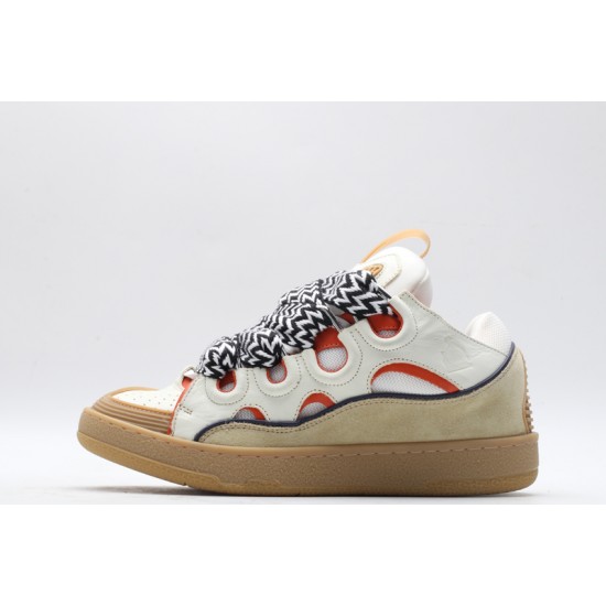 Lanvin Curb Sneaker White Black Red