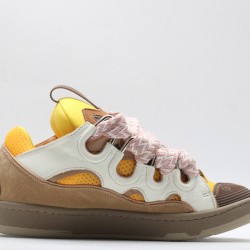 Lanvin Curb Sneaker White Yellow Pink